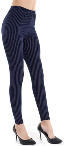 Kamviluer Leggings mit hoher Taille für Damen, butterweich, künstlerisch bedruckt, 80er-Jahre-Leggings, Sport, Workout, Fitnessstudio, Laufen, Yoga, dehnbare Hose, H Blue Stripe, Einheitsgröße