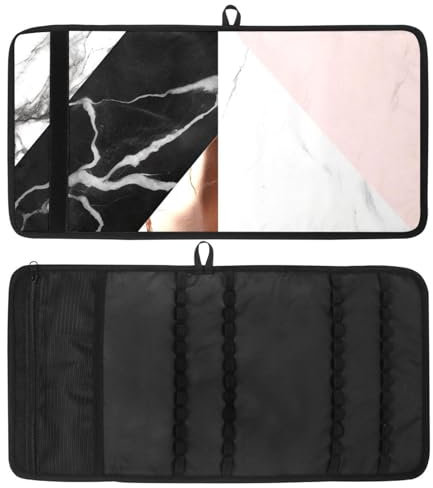 VTGHDEEQ Pencil Pouch,Small Pencil Case,Black White Rose Gold Marble,Pen Pouch