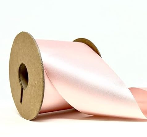 Berisfords NewLife Satinband, 100% recycelt, 20 m Rolle, 70 mm, Hellrosa, 1001