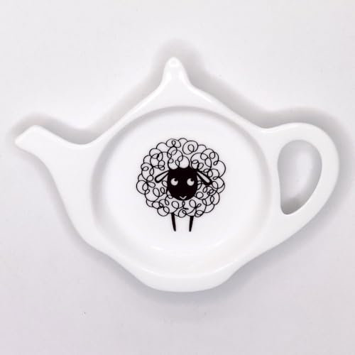 Redwood Collection Teabag Tidy - White Rectangular Ceramic Teabag Holder