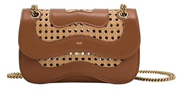 JW PEI Damen Tina Quilted Chain Crossbody, Gewebt, Braun