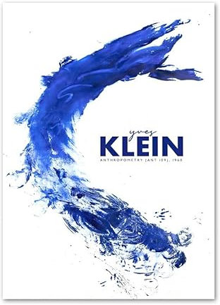 Rikin Liuff Yves Klein Blau Monochrome Tinte Poster Ausstellung Wandkunst Yves Klein Drucke Yves Klein Leinwand Malerei Zuhause Wanddekoration Bild 40x65cm Kein Rahmen