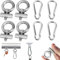 Lunpog Kederleiste Haken, 4 Set 6 mm Markisenhaken Kederstopper mit Karabiner, Markisen Haken Kederschiene Zubehörfür Wohnwagen, Wohnmobil, Campervan, Boot, Camping Zelt