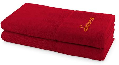Frottana Sauna Set Pearl 2-TLG Handtücher - 2X 80x200 cm, 100% Baumwolle, Ruby