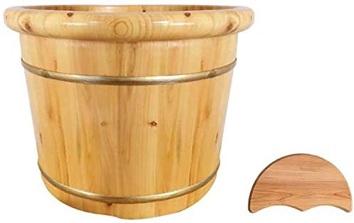 Foot Spa Wooden Barrel Household Gift Foot Soaker Tub,Wooden Foot Soak Sauna Bucket,Pure Wood Bathtub Bucket,Handmade,Sauna Accessories for Footbath Tubs,Foot Relaxing Bath Barrel House Decorati