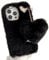 Fluffy Plush Case for iPhone 6s/6 4.7 Inch Heart-shaped Pendant TPU Bumper Protective Cover with Bling Diamond bowknot Cute Warm Winter for Women Girls Shockproof-Black