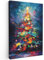 MuchoWow© Impression sur Toile Decoration Murale Peinture 80x120 cm Tableaux Decoratifs Muraux Déco Chambre Cadeau Noel Tableau Salon Arbre de Noël - Noël - Abstrait - Coloré