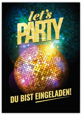 Minkocards 12 Einladungskarten zum Geburtstag Jubiläum Hochzeit Kindergeburtstag VIP Disco Jungen Mädchen Jungendliche Erwachsene Einladung