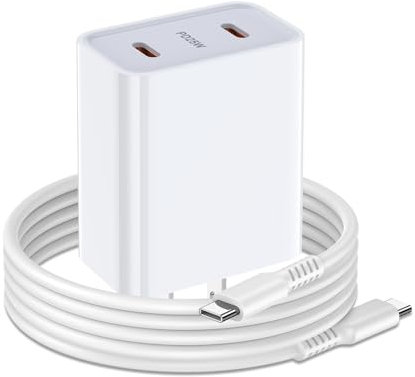 USB C Charger Cable Fast Charging Cord for iPhone 16 Pro Max 16e 16 Plus 15 Pro Max 15 Plus, for iPhone 16e Charger Cord 25W Dual Ports Type C iPhone 16 Charging Block 6FT USB C to C Power Cable