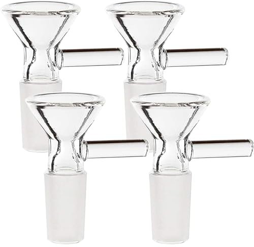 4pcs 14mm Male Glass Bong Glass Bowl Bong Head Glass Bowl Glass Accessories(14mm)
