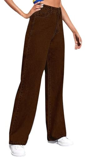 Warehouse Deals Angebote rückläufer, Jeans Damen Baggy Geradem Bein Jeans Damen Weites Bein Jeanshose mit Taschen Hohe Taille Boyfriend Y2K Jeans Hosen, Jeggings Damen