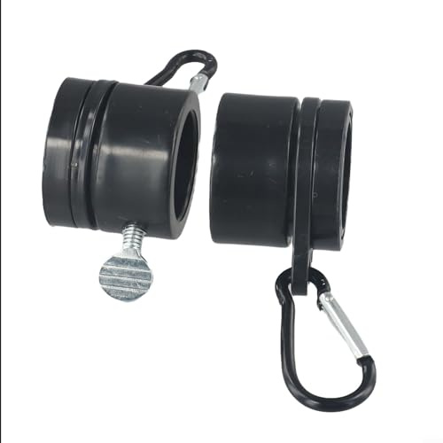 snowchecking Clips de drapeau de cour, anneaux de montage réglables pour mât de drapeau extérieur, fixation rotative anti-enroulement pour pelouse, école, camion (noir) - 2 pièces