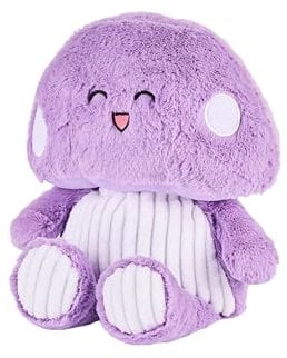 Warmies Purple Mushroom Plush Toy, Large Size, Fully Microwave Safe and Weighted Cuddly Toy for Anxiety, Cool in the Freezer or Heat in the Microwave, Soft Heat Cushion