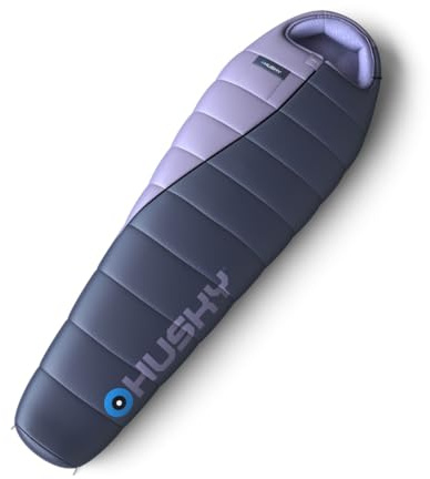 Husky Ember Leicht Schlafsack 3 Jahreszeiten bis -15°C, Warmer Sommer Mumienschlafsack für Erwachsene, Sommerschlafsack für Camping, Trekking und Outdoor