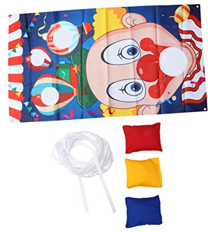 ibasenice 3stücke Halloween Sandbag Spiel Mit Clown-Fahnen Lustiges Outdoor-wurfspiel Für Zufälligen Farbsandbags Für Partys Und