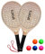Palas Playa Madera + 6 Pelotas - Juguetes Playa para Niños y Adultos - Juegos Playa Divertidos - Tenis de Playa - Raquetas Playa - Juego al Aire Libre - Accesorios Playa