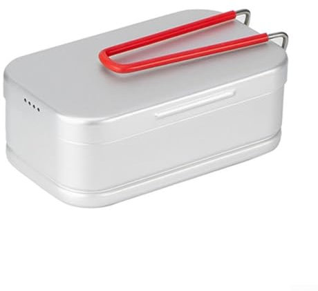 Yhenlovtt Outdoor Cooking Set Aluminum Lunch Container With Foldable Handle Steamer Grill Rack For Camping Hiking Picnic