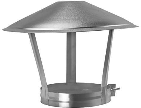 ZMQU Schornsteinkappe, Entlüftungskappe, Dachkamin-Abzugsrohr, Regenschutz, Schutzkappe, Abschluss, Heizofen, Auspuffrohr, Schornstein-Regenkappe, Größe: 200 mm/7(125mm/5Inch)