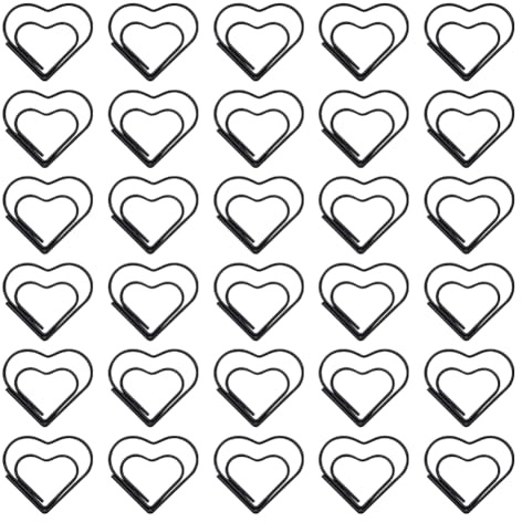 100 Stück Metall-Büroklammern in Herzform, niedlich, kleine Büroklammern, Büroklammern, Lesezeichen, Dokumentenbinder-Clips, dekorative Büroklammern für Hochzeit