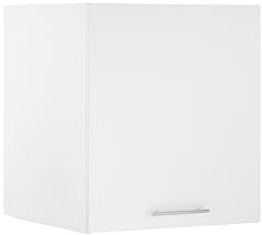 Laundreezy Schrankaufsatz Schrankoberteil Weiß 68 x 76 x 68 cm (B/H/T) | Aufsatzschrank mit einer Drehtür und 2 Fächern für Hauswirtschaftsraum, Waschküche, Keller, Bad