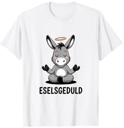 ESELSGEDULD Lustiger Meditierender Esel Yoga T-Shirt