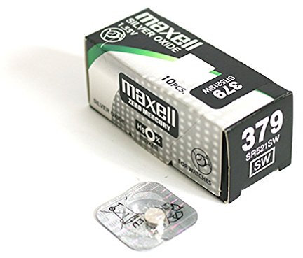 Silver Oxide Button Battery 379 / SR521SW (Box of 10 Batteries)