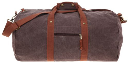 Reisetasche QUADRA Riffle Canvas Canvastasche Tasche Sporttasche Weekender (Braun)