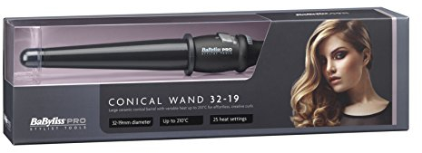 BaByliss Conical Hair Wand (Black) 32-19mm Keramik 25 Temperatureinstellungen