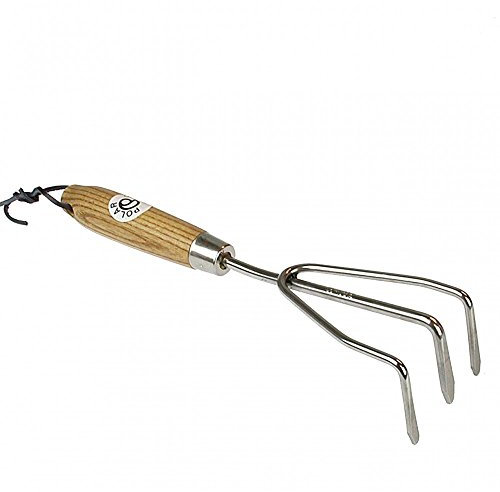 Polar Edelstahl Harke 8cm breit Eschenholzstiel T341442