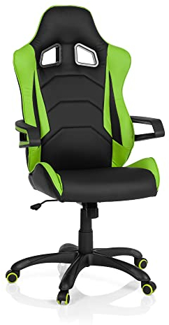 HJH Office Sedia da gaming GAME PRO I Similpelle Nero/Verde