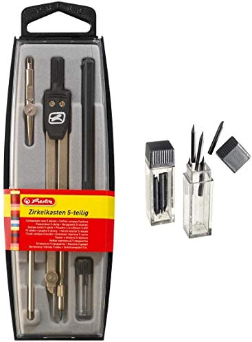 Herlitz Zirkelkasten / 5tlg. + 10 Extra Ersatzminen