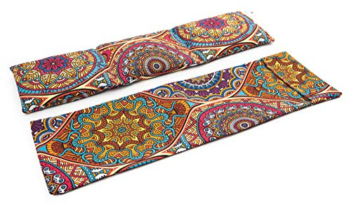 TERMOSAK Cuscini termici naturale con semi di soia e lavanda,45x14,fodera lavabile,cuscino termico microonde/freezer, impacco caldo/freddo,durabilità del prodotto. (03 - Mandala, 45x14+Fodera)