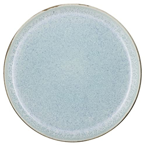 BITZ Assiette, assiette à gâteau, assiette à dessert en grès, 21 cm de diamètre, gris/bleu clair