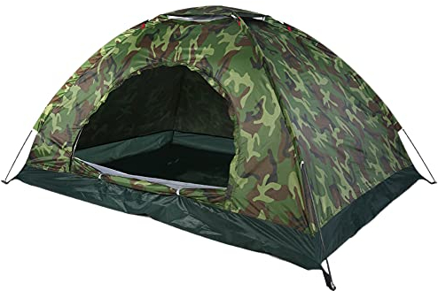 Dioche Campingzelt, Outdoor Camping Zelt 2 Personen, Wasserdicht Camouflage UV-Schutz 2 Personen Zelt für Outdoor Camping Wandern mit Tragbaren Tragetasche, Wasserdicht 1500 mm