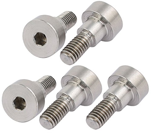 sourcing map 5Stk. 304 Edelstahl Sechskant Schulter Bolzen 8mm Schulter Durchm. 6mm Länge M6 de
