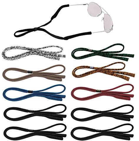 Senhai 10 Stück Sonnenbrillenbänder für Männer, Frauen & Kinder, Einstellbar Brillenhalter Neck Holder Cord Lanyard für Sport, Lesen 7 Farben