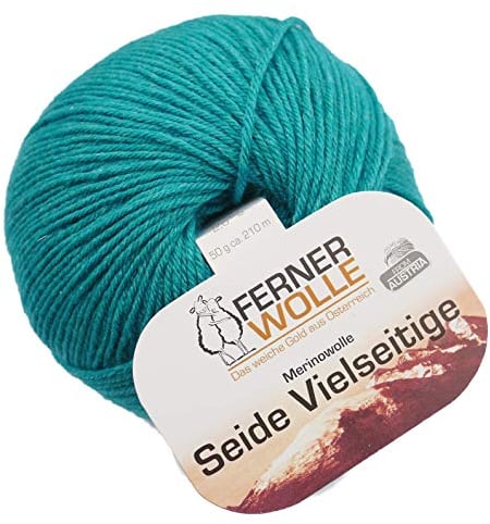Ferner Wolle Merinowolle Seide Vielseitige V911, 50g weiche Premium Sockenwolle mit Seide und Merino zum Stricken & Häkeln