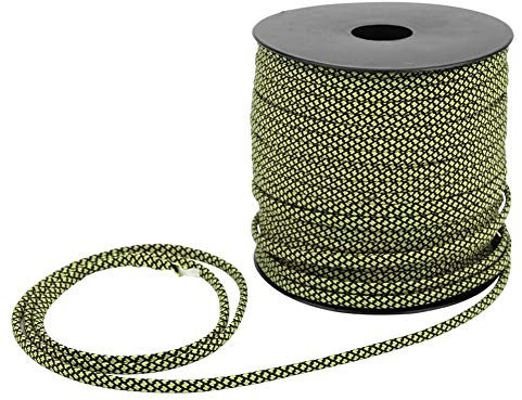 Nikou Paracord, 50M 4MM Dickes 7-Kern-Paracord-Rettungszelt-Lanyard-Campingseil für das Weben von Armbändern im Freien(Grün Schwarz)