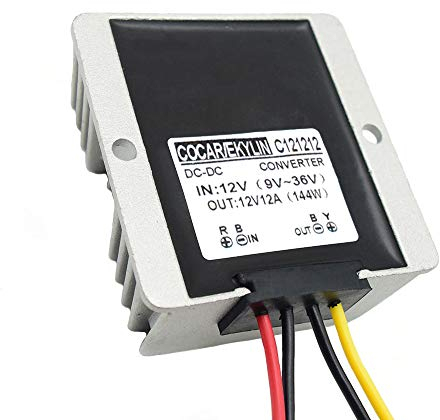 Regolatore di Tensione 12V, Auto CC Stabilizzatore Surge Protector 12A 144W, per Auto Veicolo Camion Batteria Heavy Duty Motore Barche Protezione del Sistema Solare (CC 10-36V Input, CC 12V Output)