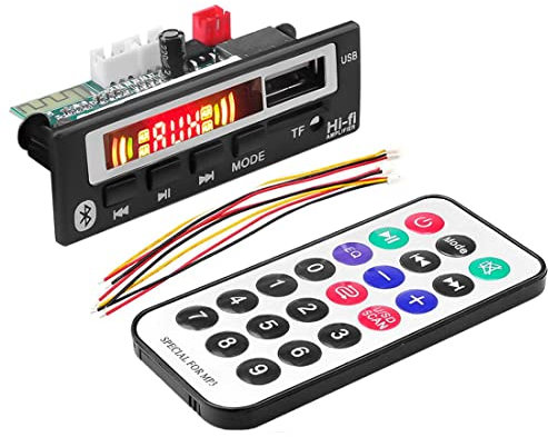 VIGORFLYRUN PARTS LTD 5V Wireless Bluetooth Car Audio USB TF Modulo Radio FM Scheda di decodifica MP3 WMA Lettore MP3 con Telecomando per Auto