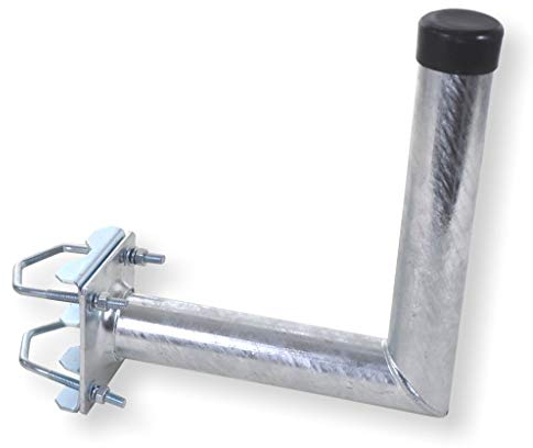 Erwin Weiß GmbH Mastausleger Stahl Abstand 250 mm I Wandhalterung für Satellitenschüssel I Mit feuerverzinktem Stahlrohr Durchmesser 48 mm I Winkel Wandhalterung für Sat Antenne