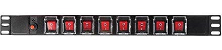 PULSE PDS8-C13 8 Way IEC C13 Switch Panel PDU with UK Plug, 19 1U