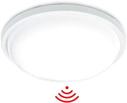 UISEBRT 15W LED Deckenleuchte mit Bewegungsmelder - Moderne Rund Deckenlampe IP44 Wasserdicht für Wohnzimmer Schlafzimmer Küche, Kaltweiß (mit Bewegungsmelder, Kaltweiß)