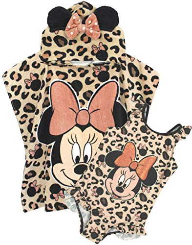 Disney Badeanzug & Kapuzenhandtuch-Poncho-Set Minnie Mouse Girl 4-5 Jahre