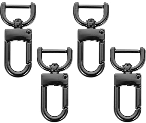 Milisten 4Pcs Swivel Trigger Lanyard Verschlüsse Metall Schnallen Dreh Snap Ring Haken für DIY Handtasche Keychain Schlüsselring Stecker Schmuck Machen Schwarz