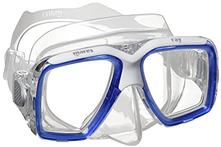 Mares Ray, Maschera Snorkeling Adulto - Unisex, Blu Trasparente/Trasparente