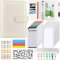 A6 Budget Binder Budget Planner, 37Pcs 6 Löcher Ringbuch Notizbuch mit Binderumschlägen, Budgetblätter, Etikettenaufklebern, Herrscher, Geld Aufbewahrung ​Sparbuch für Reisen und Tagebuch（Weiß）