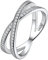 Suplight Damen Ring in 925 Sterling Silber Wickelring X mit Zirkonia Kristallen Verlobungsringe Paar Herren Silberring Modeschmuck Größe 67