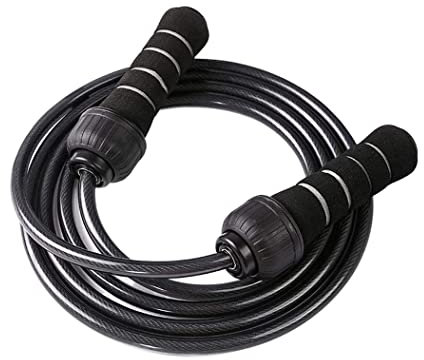 Tigrun Seilspringen Springseil Springseile Springseile Aus Stahlseil Für Boxen, Fitnessstudio, Fitnesstraining, Springseil, Fitness-Trainingsgeräte (Color : Black, Size : 285cm)