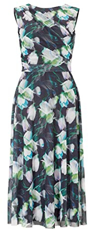 Swing Kleid aus bedrucktem Mesh - 34